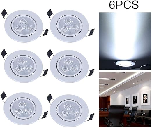 paquete 5 luces led de techo blanco