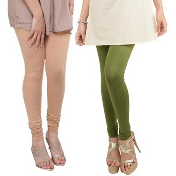 Gadgets Appliances For Women's Durable Washed Churidar Leggings (Pack of 2)