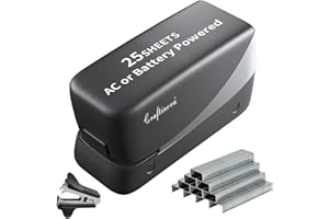 Craftinova Electric Stapler, 25 Sheet, Include 2000 Staples and 1 Remover, Jam Free, Professional and Home Office Stapler，Battery not Included，AC or Battery Powered.