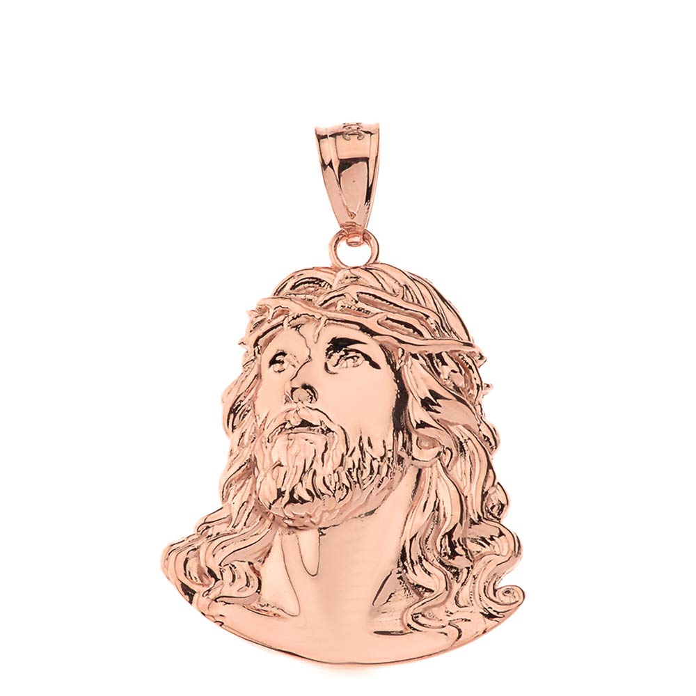 Religious Jewelry Jesus Head Face Charm Necklace Pendant, 0.92"