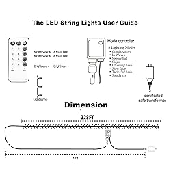 Dazzle Bright Outdoor Christmas String Lights, 1000