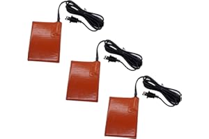 HABIIID 3 Pcs Engine Heater Pad Silicone Heater Pad，Car Truck Oil Pan Heater Pad for Cold Weather -120V 150W 4" x 5" 3M Self-Adhesive 68" Long Power Cord