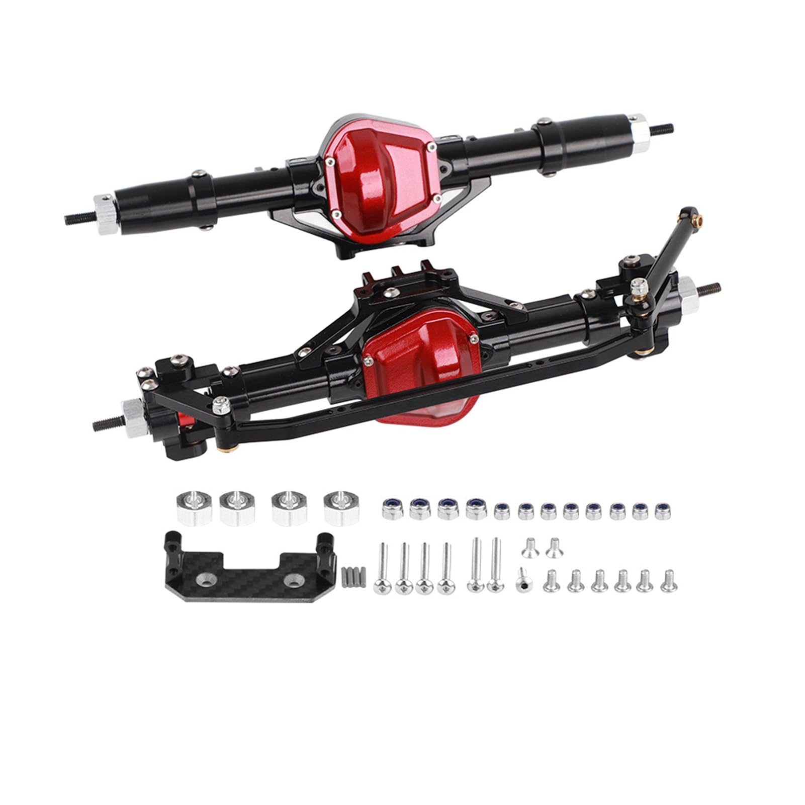 SOULONG 1/10 RC Car Axles Set, CNC Aluminum Front Rear Rock Axle Tire Drive Machine Shaft for Axial SCX10 / D90 1/10 Scale RC Car