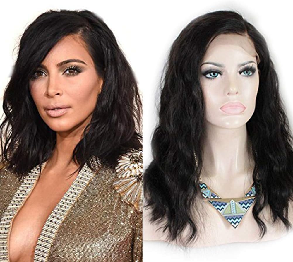 Zana Unprocessed Brazilian Virgin Bob Wet Wavy Human Hair Wig Natural Wave Lace Front Wigs/Glueless Full Lace Front Wig for Women Natural Hairline