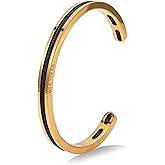 BTEYIVTA Handmade Minimalist Cuff Bracelet with Lucky Nautical Rope Inlaid Stainless Steel Cuff Unique and Stylish Bangle For Men And Women