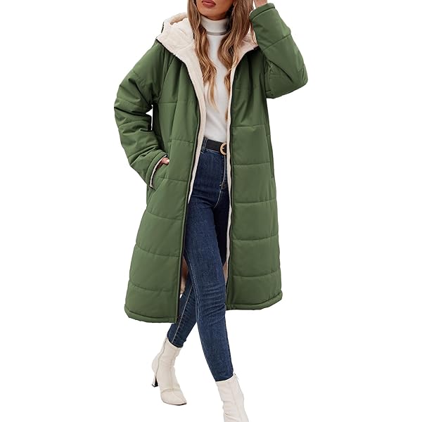 VXVGER Women Winter Coats Fleece Long Coats Jackets Oversized Warm