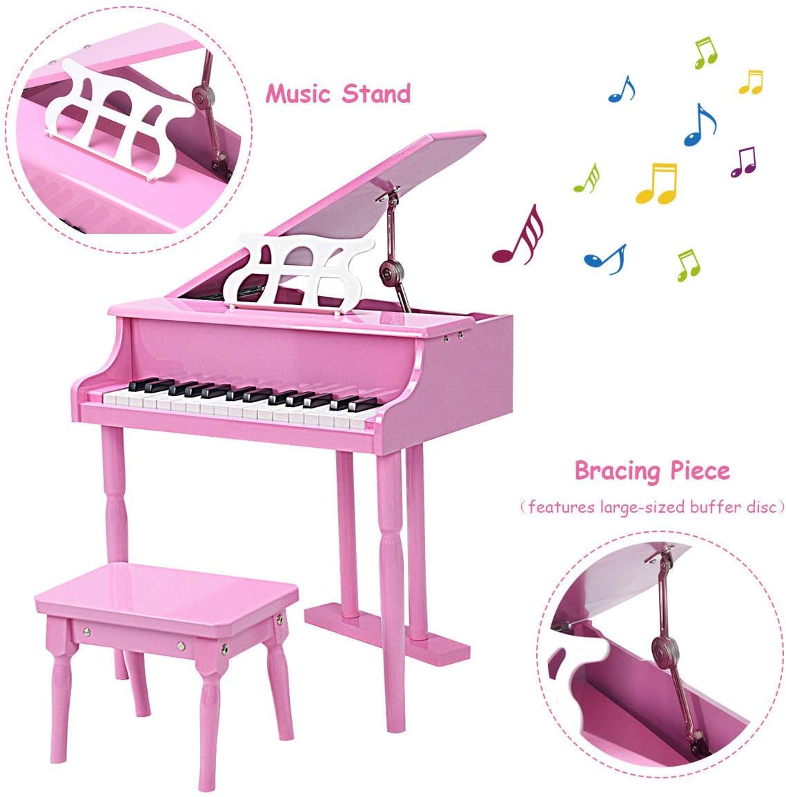 goplus wood toy grand piano