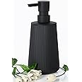 Uaniar Matte Black Soap Dispenser for Kitchen, Dish Soap Dispenser Bathroom, Hand Soap Dispenser with Pump for Bathroom, Small Refillable Liquid Soap & Lotion Dispenser, Modern Plastic Soap Dispenser