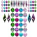 ITART 70ct Christmas Tree Ball Ornaments Decorations Shatterproof Balls and Finial Drops Assortment for Xmas Trees, Kids Parties Decoration (Blue, Pink, Rose Red, and Green)