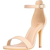 ZriEy Women's Heeled Sandals 4 Inches Open Toe Stiletto High Heels Ankle Strap Fashion Bridal Party Wedding Pump Shoes
