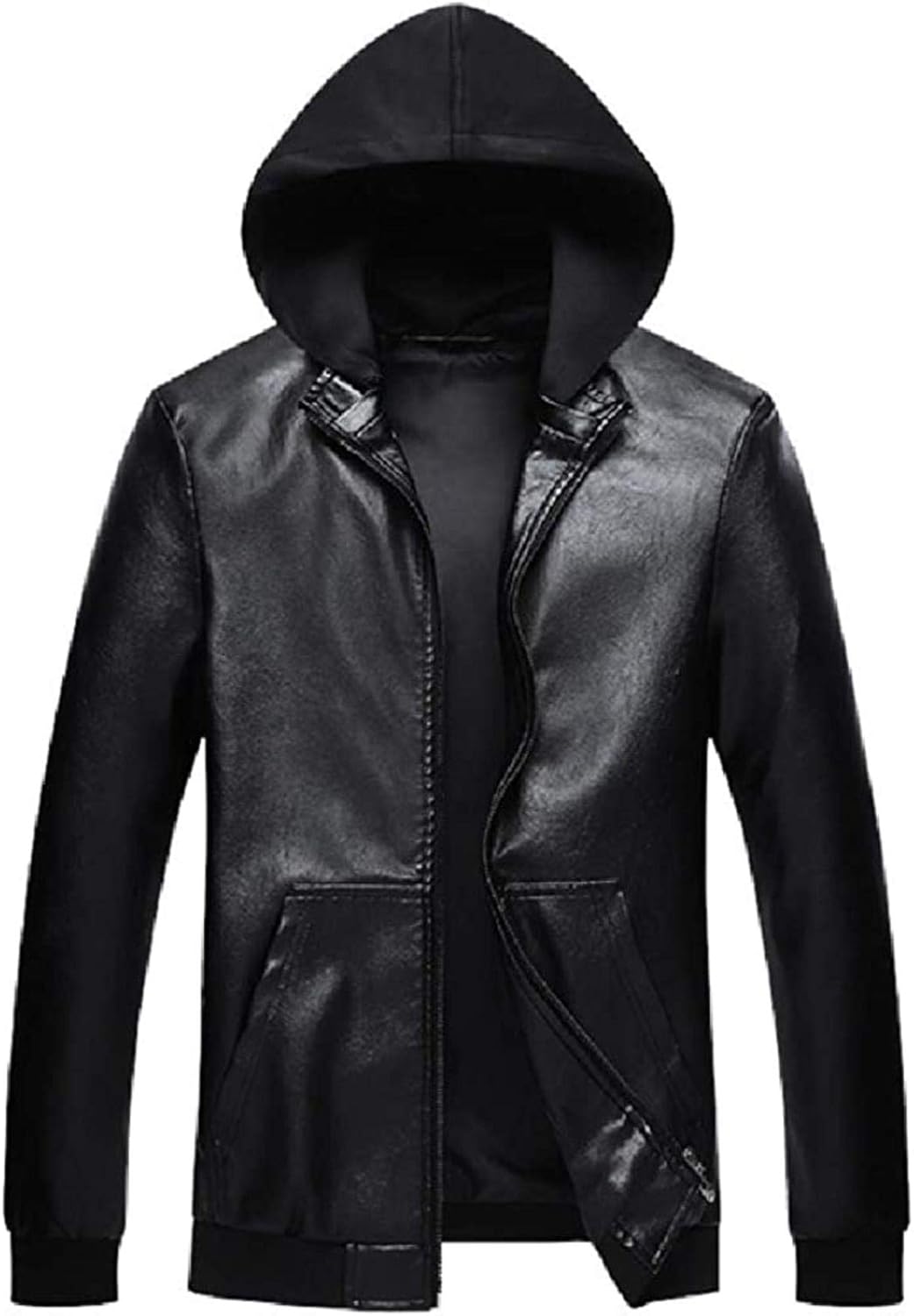 hooded biker jacket mens
