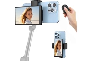 APEKX 5" Phone Vlog Selfie Monitor Screen, Enhanced Phone Vlog Screen for Live Streaming, Compact Selfie Screen Monitor Compatible with iPhone Android for Vlogging and TikTok Content Creation (Black)