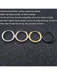 Pendientes de aro de acero inoxidable quirúrgico 316L, hipoalergénicos, de 0.236 in, 0.315 in, 0.394 in, 0.433 in, 0.472 in y 0.551 in, para hombre y mujer