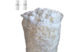HOXXME 10lbs Shredded Memory Foam Filler or Bean Bag Filling, Premium Beanbag Stuffing/Foam Refill for Pillow, Dog Beds Chairs Cushion, Arts Crafts, Stuffed Animals (White,10lbs)
