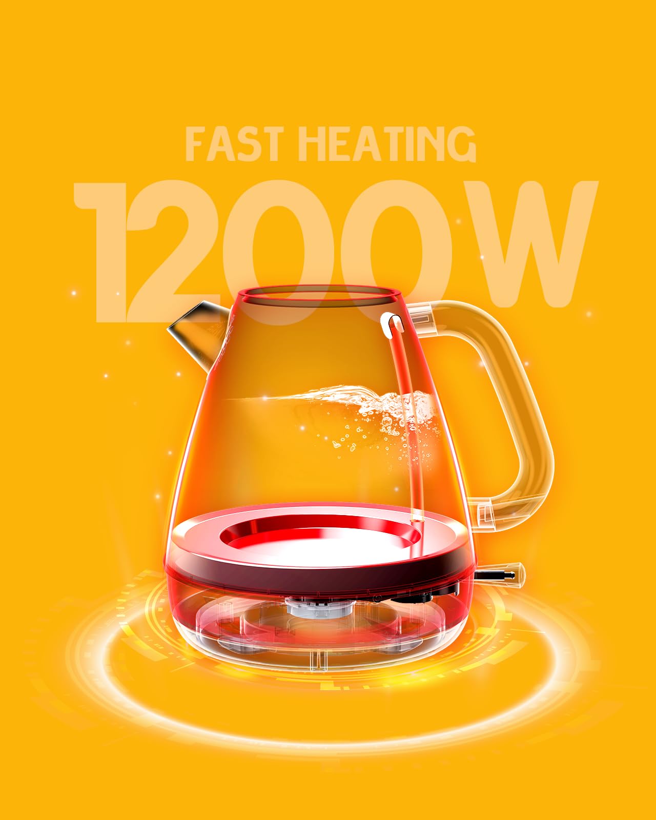 Hazel Quinn Hervidor eléctrico retro - Tetera de 1,7 litros / 57,5 ​​onzas con termómetro, totalmente de acero inoxidable, ebullición rápida 1200 W, sin BPA, inalámbrico, base giratoria, apagado automático - Rojo rubí