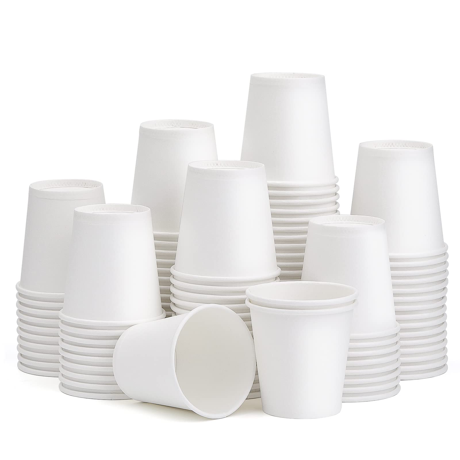 ENCHOL 100 Pack 3 oz Paper Cups, Disposable Bathroom Cups, Small Mouthwash Cup, Mini Espresso Cup for Party, Picnic, Office, and Travel (White)
