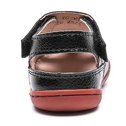 DADAWEN Boy's Girl's Leather Soft Closed Toe