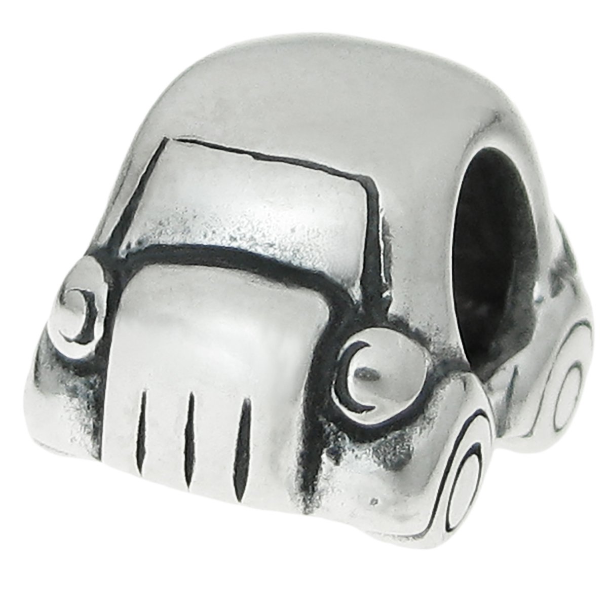 Queenberry Sterling Silver Mini Car European Style Bead Charm