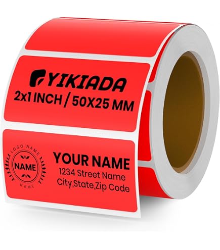 Étiquettes Thermiques Rouges 30x40 Mm | Lot De 300 | En Vinyle étanche | Compatibles Imprimantes M110, M220, Etc. | Pour Marquage, Code-barres, Cadeaux