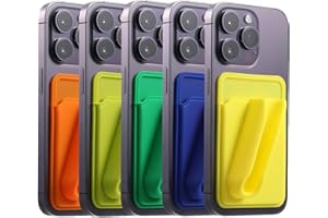 BIAJIYA 5 Pack Lip Gloss Phone Case, Silicone Card Holder for Phone Case with Lipgloss Holder, Adhesive Lipstick Lip Balm Phone Card Holder for iPhone and Android (Green)