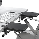 NODOCA Arm Rest for Desk, 9.8'' Ergonomics Desk Extender, Soft Sponge Built-in, Punch-Free Clamp on, Foldable Arm Support for