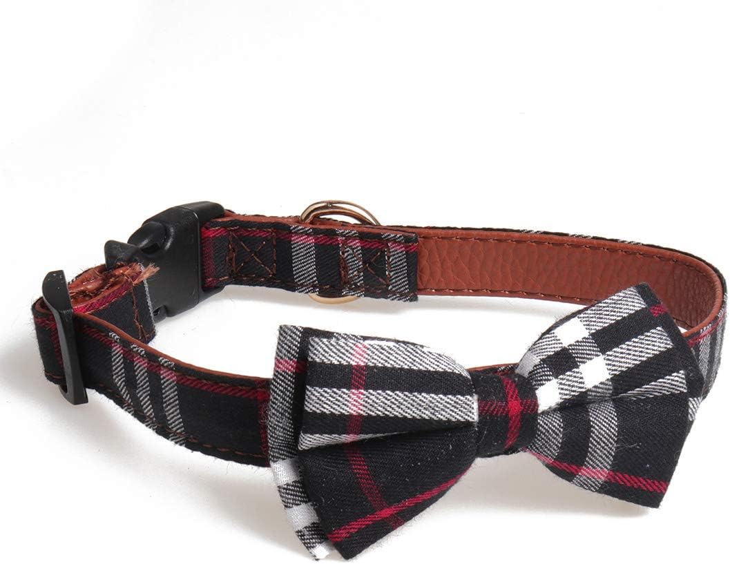 chede Soft &Comfy Bowtie Dog Collar， Detachable Adjustable Bow Tie Collar Pet Gift
