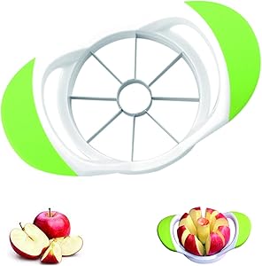 LYUSan Apple Slicer and Corer 8 Sharp Blades Apple Peeler Slicer Corer - 430 Grade Stainless Steel, 3.5 Inch Fruit Divider(Green)