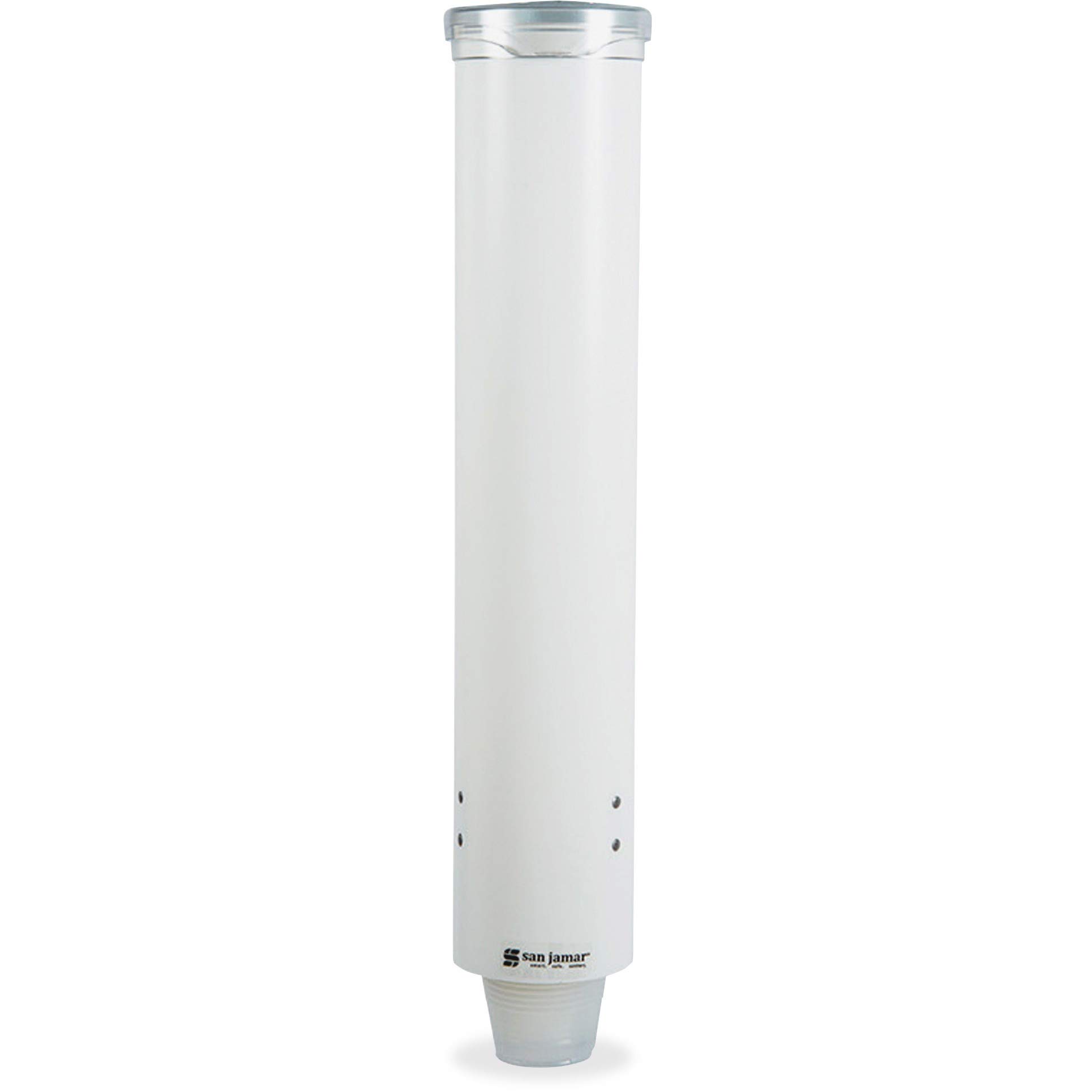 San JamarC4160WH Small Pull-Type Water Cup Dispenser, Fits 3 to 4-1/2 oz Cone Cups and 3 to 5 oz Flat Bottom Cups, White
