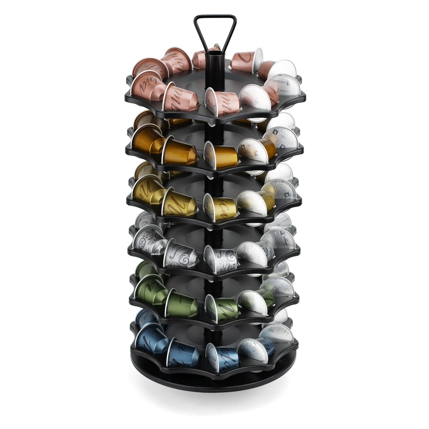 HiveNets Coffee Pod Holder for Nespresso Original Capsules 7 Tiers Organizer Can Holds 70 Pods