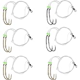 Eupheng Sea Bass High Low Rigs, Pre Tied Pompano Porgy Rigs for Surf Fishing