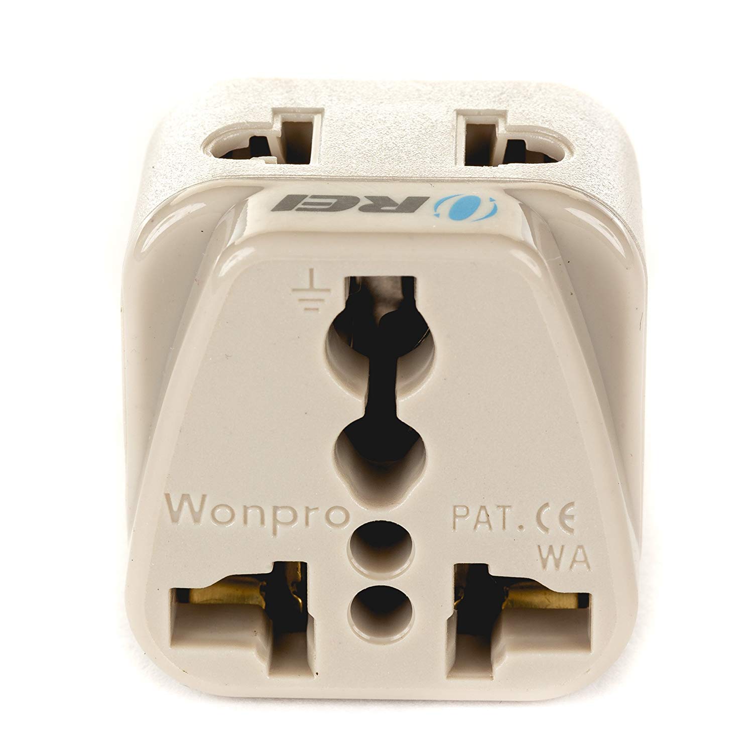 OREI Grounded Universal 2 in 1 Plug Adapter Type L for Italy, Uruguay & more - CE Certified - RoHS Compliant WP-L-GN