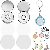 BEAMNOVA 50 Sets 32mm / 1.26 in Button Supplies, Double Sided Keychains | Approx. 1-1/4 inch Pin Making Parts, Blank Refills for Hand Press Round Badge Machine, DIY Crafts, Gifts, Business