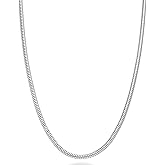 Savlano 925 Sterling Silver 3mm Solid Italian Round Diamond Cut Flexible Snake Chain Necklace With Gift Box For Men & Women - Made in Italy