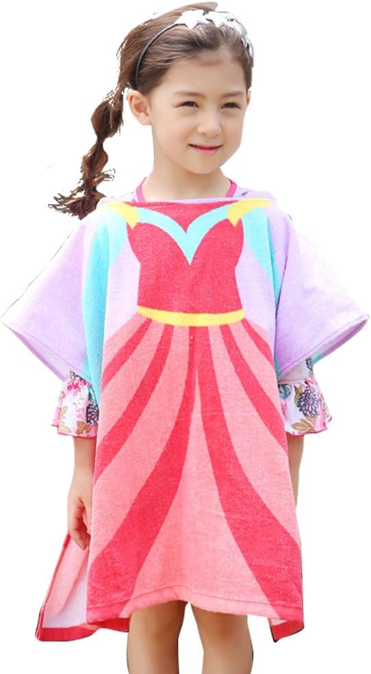 Kids Hooded Towel Wrap for Bath, Pool or Beach (Princess)