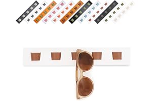 ACOCOFE Sunglass Organizer Wall Mount, Wood Eyeglass Storage Holder, Glasses Rack for Multiple Eyewear Display Men Women (White-brown)