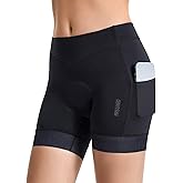 ARSUXEO 4D Padded Bike Shorts Women Cycling Underwear Biking Bicycle Cycling Shorts with Phone Pockets