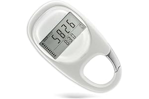 3D Pedometer Clip On, Walking Step Counter for Men Women Kids, Track Steps and Miles/Km Calories Burned & Activity Time 7 Day