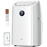 DREO Inverter Portable Air Conditioners,High Efficiency,14000 BTU Dual-Hose | (10000 BTU DOE) 42dB Quiet Smart AC Unit, Drainage-Free, APP/Voice/Remote Control, Portable AC 740S for Bedroom &amp; Large Room