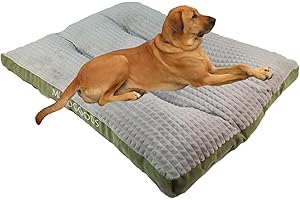 MUMUGOODS Large Dog Crate Bed, Lightweight Washable Crate Bed for Medium & Large Dogs, PP Cotton Padding, Removable Cover, Fi