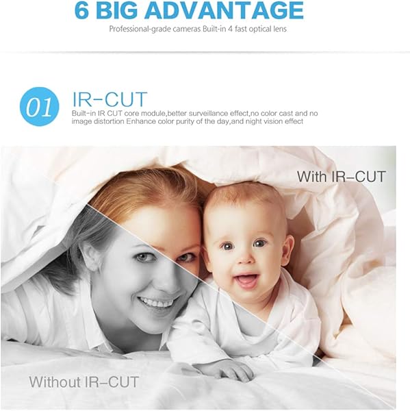 ZUEN Drahtlose Kamera WiFi Remote Monitor 720P HD Nachtsichtberwachung Home Smart Security Camera