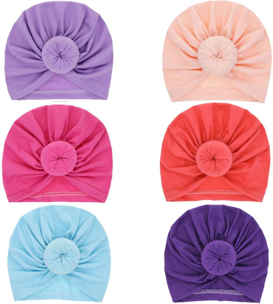 Newborn Baby Toddler Cotton Hat Babys Turban Kids Knotted Hat Cap Set