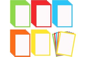 Dianelhall 25 Pcs Rainbow Color Frame Poster Board 10.2 x 15 Inch Colored White Poster Board Paper Colorful Bright Blank Display Board for School Project Kid DIY Craft Presentation Holiday Event