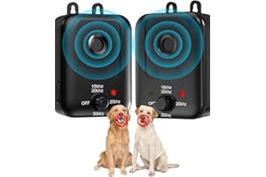 COPRISIN Anti Barking Devices, 2 Pack Auto Barking Control Devices with 3 Modes, Rechargeable Ultrasonic Dog Barking Deterrent Devices Bark Box, Effective Stop Barking Dog Devices for Indoor & Outdoor Use