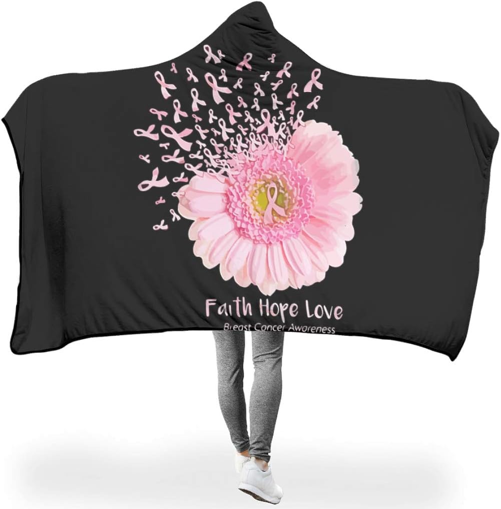 Chanpin Faith Hope Love Beautiful Colorful Wearable Hood Throw Blankets Feel good for Couch Sofa Bed in Cold Weather Sunshine style white 50x60 inch