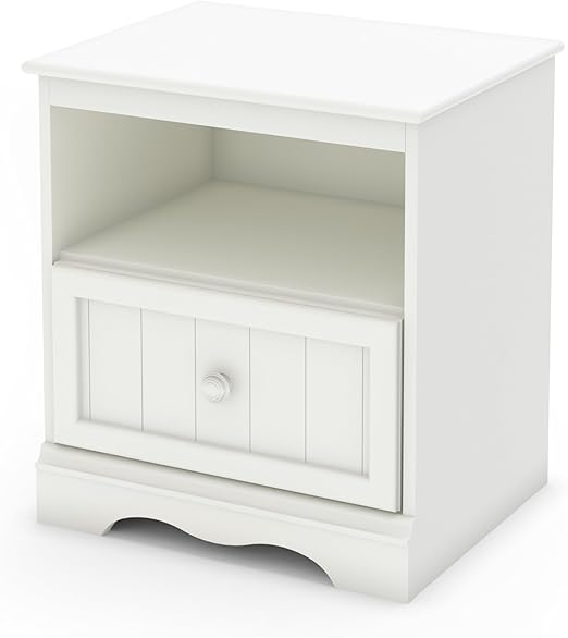 Amazon Com South Shore Savannah 1 Drawer Nightstand Pure White Furniture Decor