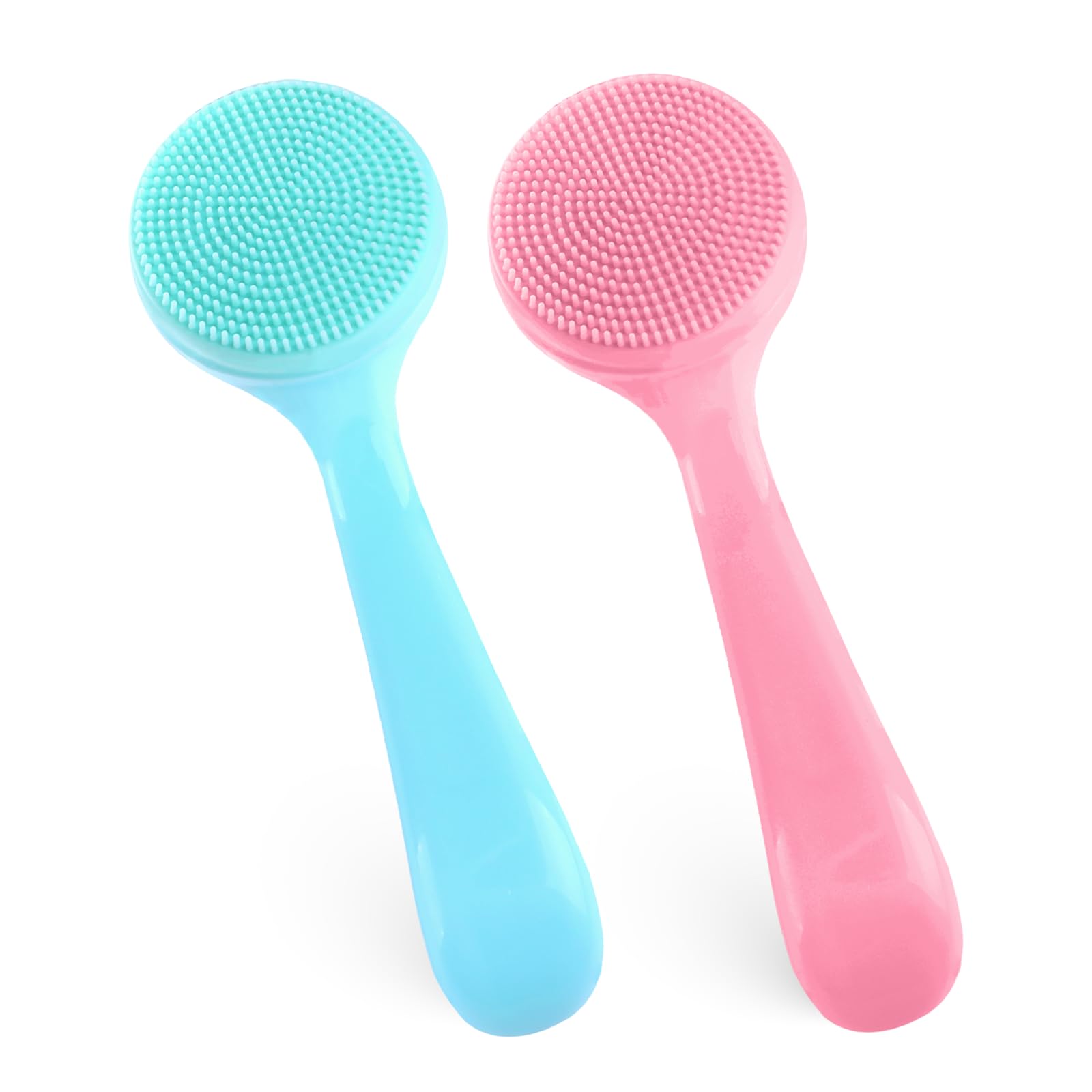 Photo 1 of 2Pack Silicone Face Brush Manual Face Scrub Brush Soft Facial Brushes Waterproof Exfoliating Face Brush Skin Friendly Face Cleaner Brush for Women and Men Blackheads Makeup Residues Removal