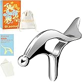 Olaemuo Trigger Point Massage Tool for Deep Tissue Massage - Metal Muscle Scraper Body Gua Sha Tool for Fascia Release, Thumb Saver Acupressure Tool for Pain Relief, Travel Pouch
