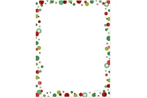 CANOPY STREET Colorful Christmas Dots Letterhead / 25 Decorative Printer Sheets With Shiny Red Foil Accents / 8.5" x 11" Festive Winter Holiday Paper Stationery