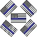Reflective US Flag Decal Packs with Thin Blue Line for Cars & Trucks, 5 x 3 inch American USA Flag Decal Sticker Honoring Police Law Enforcement Vinyl Window Bumper Tape (5-Pack)