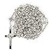 Crystal Rosary Beads 6mm Round Metal with 6pcs Metal Flowers And Cross